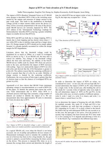 Impact of RTN on Vmin elevation of 6-T bitcell designs