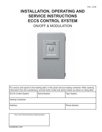 I&O Manual - ECCS Control System - Categories On Thermal ...