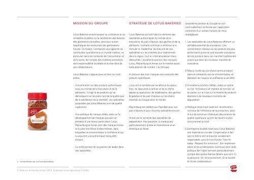 Rapport Annuel 2012 - Lotus Bakeries