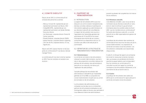 Rapport Annuel 2012 - Lotus Bakeries