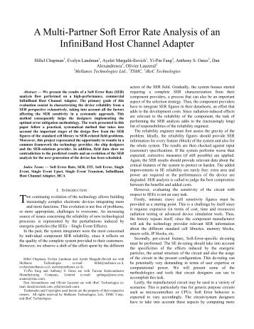 A Multi-Partner Soft Error Rate Analysis of an InfiniBand Host ...