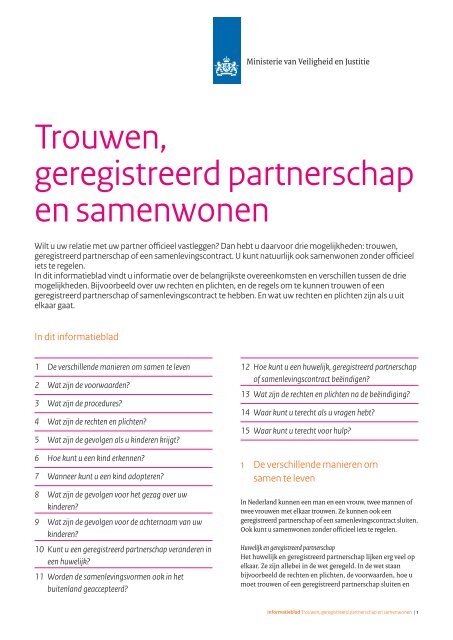 Geregistreerd partnerschap kosten