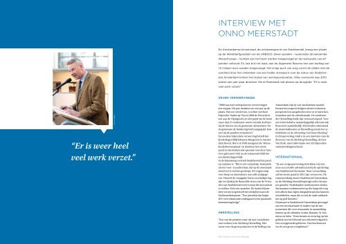 Interview met Onno Meerstadt - Stadsherstel Amsterdam