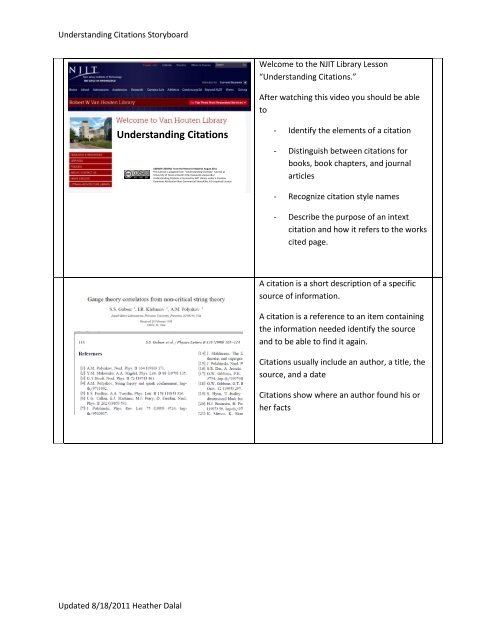 Understanding Citations Storyboard