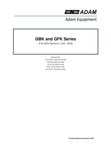 GBK and GFK Series - Adam Equipment