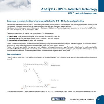 Analysis - HPLC - Interchim technology - Cromlab