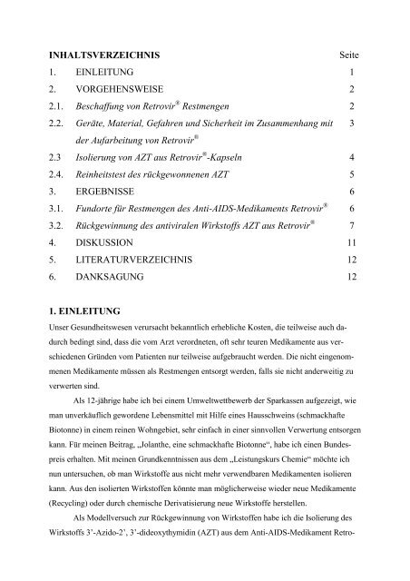 INHALTSVERZEICHNIS Seite 1. EINLEITUNG 1 2 - PropackExpo