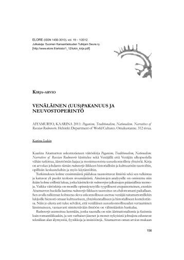 VENÃLÃINEN (UUS)PAKANUUS JA NEUVOSTOPERINTÃ - Elore