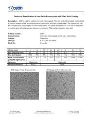 Technical Specification of Iron Oxide Nanocrystals with Oleic Acid ...