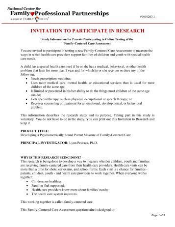 INVITATION TO PARTICIPATE IN RESEARCH
