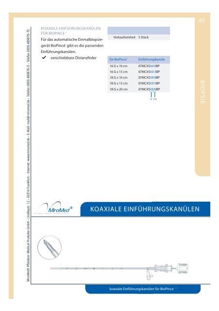 Biopsie - MiroMed Pfleiderer GmbH