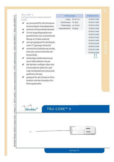 Biopsie - MiroMed Pfleiderer GmbH