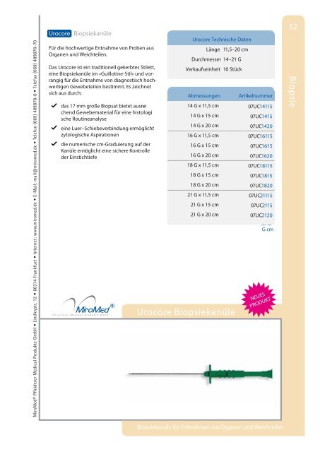 Biopsie - MiroMed Pfleiderer GmbH