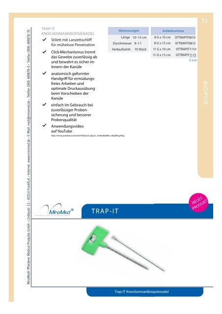 Biopsie - MiroMed Pfleiderer GmbH