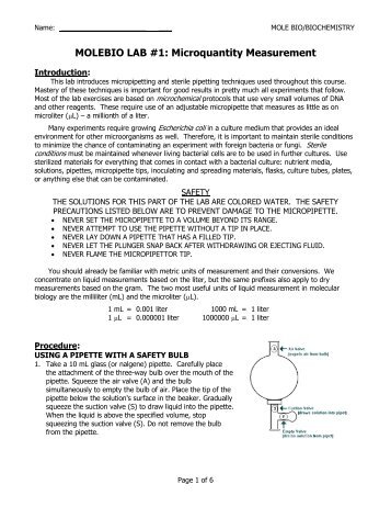 Lab 01 - Microquantity Measurement