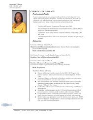 Professional Profile Education - Department of Occupational Therapy