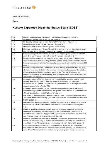 Kurtzke Expanded Disability Status Scale (EDSS) - Neuromobil