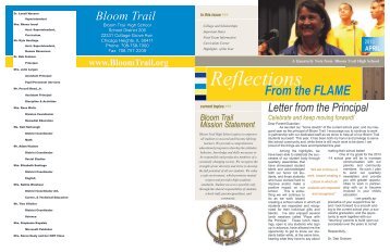 Principal's Newsletter: Spring 2013 - Bloom Trail High School