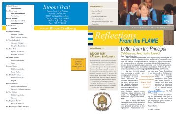 Principal's Newsletter: Fall 2013 - Bloom Trail High School