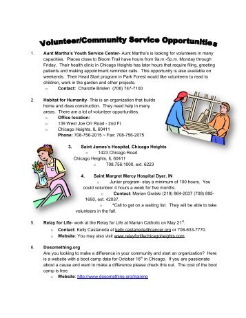 community service opportunities.pdf - Bloom Trail High School