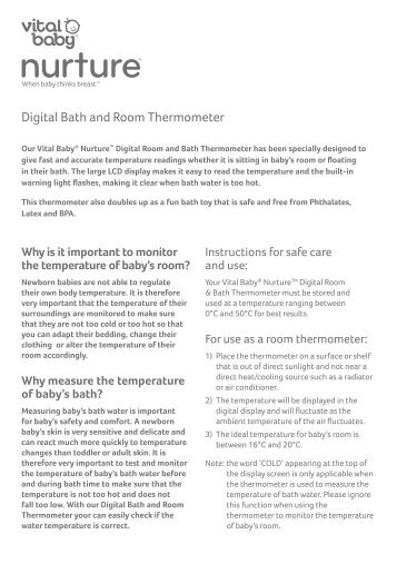 Digital Bath and Room Thermometer - Vital Baby