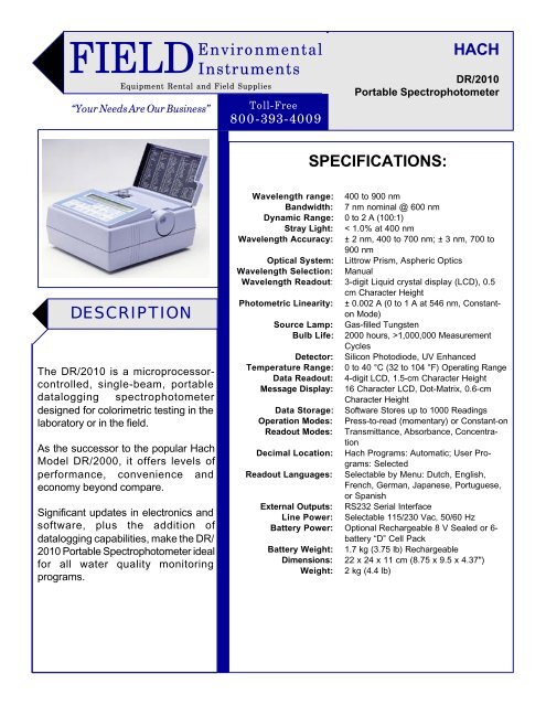 HACH - Field Environmental Instruments