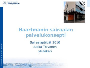 Haartmanin sairaalan palvelukonsepti - Kunnat.net