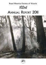 RHSV 102nd Annual Report 2011 - Royal Historical Society of Victoria