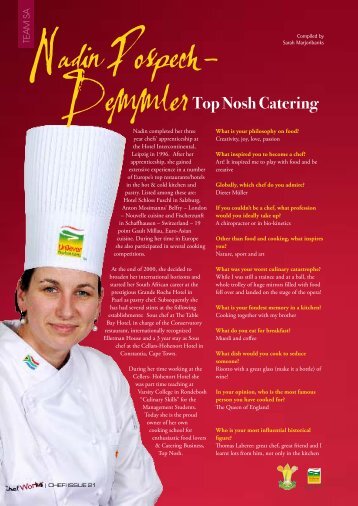 View her interview and recipe here - CHEFMAG