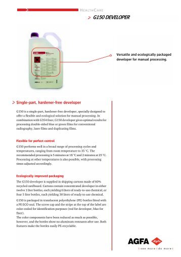 G150 Datasheet (GB) - Agfa HealthCare