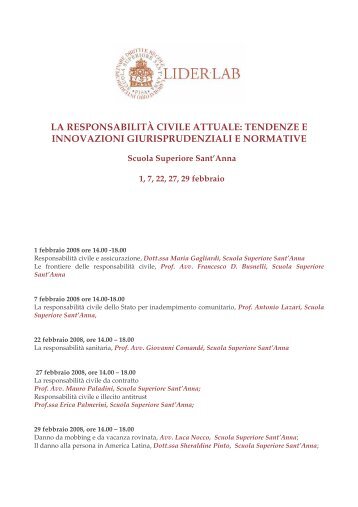 Programma - Lider-Lab - Scuola Superiore Sant'Anna