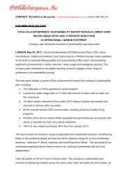 SUSTAINABILITY REPORT - Coca-Cola Enterprises