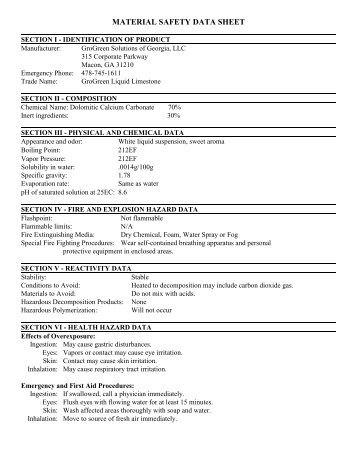 MATERIAL SAFETY DATA SHEET - Central Turf & Irrigation Supply