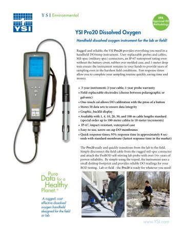Pro 20 Dissolved Oxygen meter - Xylem Analytics