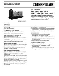 STANDBY 320 ekW 400 kVA 50 Hz 1500 rpm 400 Volts