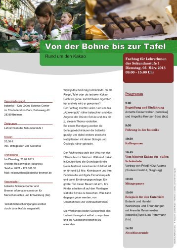 Von der Bohne bis zur Tafel - Botanika