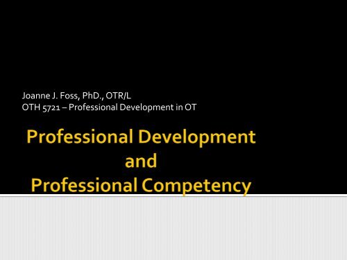 Professional Development and Professional Competency