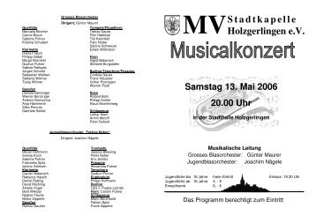 Jahreskonzert 2006 - Musikverein Stadtkapelle Holzgerlingen