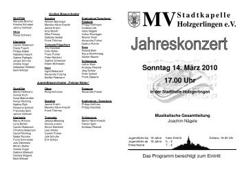 Jahreskonzert 2010 - Musikverein Stadtkapelle Holzgerlingen