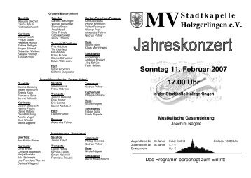 Jahreskonzert 2007 - Musikverein Stadtkapelle Holzgerlingen