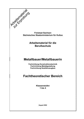 Metallbauer/Metallbauerin Fachtheoretischer Bereich