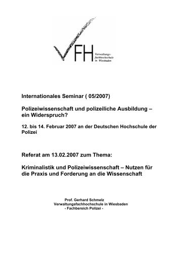 Referat PFA.pdf - Prof. Gerhard Schmelz Kriminalistik und ...