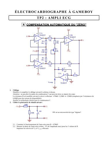 électrocardiographe à gameboy tp2 : ampli ecg a compensation ...