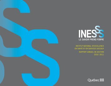 Le rapport annuel de gestion de l'Institut national d ... - INESSS