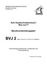 Berufsvorbereitungsjahr BVJ 2 ohne - SBBS Bautechnik Gera