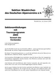 Sektionsmitteilungen 2005 - Alpenverein Sektion Waakirchen