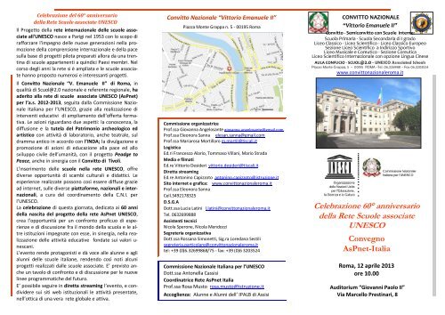 brochure dell'evento - Convitto Nazionale Vittorio Emanuele II