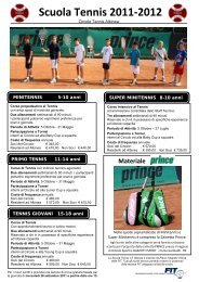 Volantino Scuola Tennis 2011-2012 - Circolo Tennis Albinea