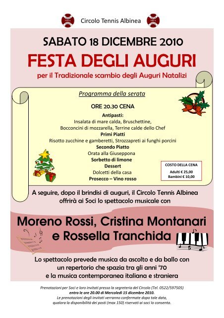 Festa degli Auguri - Circolo Tennis Albinea