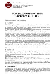 Regolamento-Scheda Iscrizione - Circolo Tennis Albinea